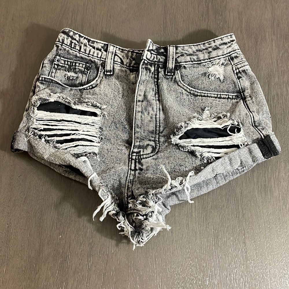 Distressed Denim Shorts